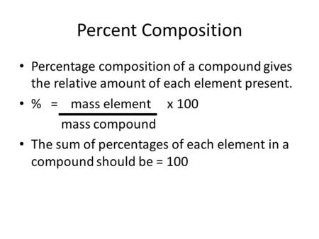 why is percent composition important in chemistry